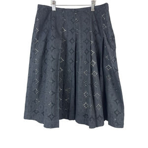 Banana Republic Black Eyelet Lace Pleated Skirt Sz 0
